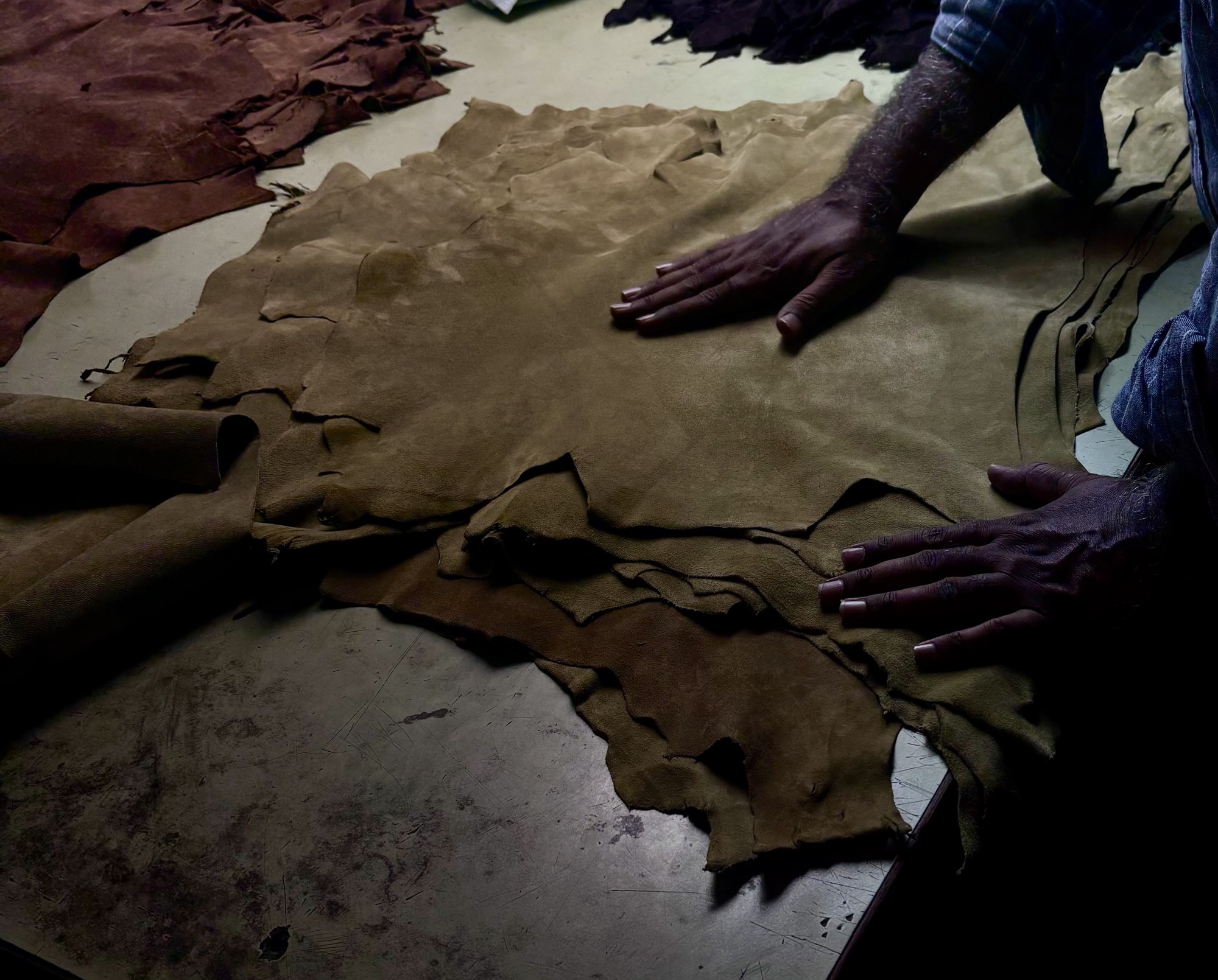 Embossed cow and goat leather detail — Reliance Exim, Chennai India